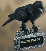 6 inch tall Raven school team mascot statue